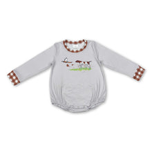 Load image into Gallery viewer, Long sleeves plaid dog duck baby boy hunting romper