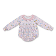 Load image into Gallery viewer, Pink long sleeves boots horseshoes baby girls western romper