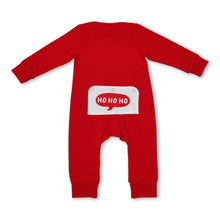 Load image into Gallery viewer, HO HO HO red santa baby boy zipper Christmas romper