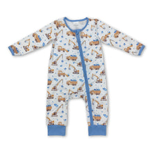 Load image into Gallery viewer, Light blue heart constructions baby boys valentine's romper