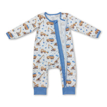 Load image into Gallery viewer, Light blue heart constructions baby boys valentine's romper