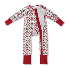 Load image into Gallery viewer, Long sleeves santa bow gingerbread baby Christmas romper