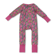 Load image into Gallery viewer, Hot pink thunder leopard baby girls zipper romper