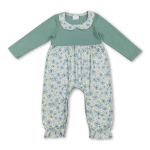 Load image into Gallery viewer, Long sleeves floral ruffle baby girls romper