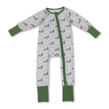 Load image into Gallery viewer, Green long sleeves duck baby kids zipper romper