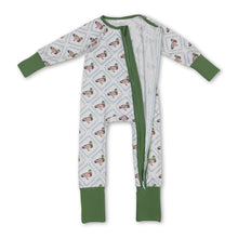 Load image into Gallery viewer, Green long sleeves duck baby kids zipper romper