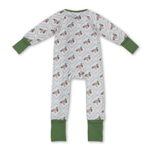 Load image into Gallery viewer, Green long sleeves duck baby kids zipper romper