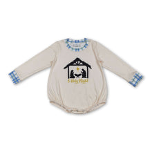 Load image into Gallery viewer, Long sleeves plaid nativity baby boy Christmas romper