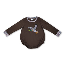 Load image into Gallery viewer, Long sleeves brown camo duck baby boy romper