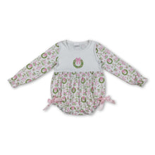Load image into Gallery viewer, Pink bow socks ornaments girls Christmas romper