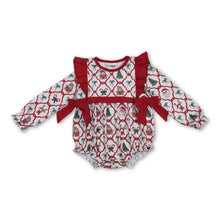 Load image into Gallery viewer, Long sleeves santa deer bow baby girls Christmas romper
