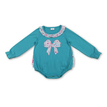 Load image into Gallery viewer, Long sleeves floral bow ruffle baby girls fall romper