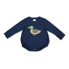 Load image into Gallery viewer, Navy long sleeves duck hunting baby boy romper