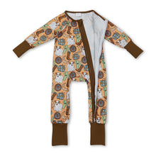 Load image into Gallery viewer, Cow cactus boots pumpkin western baby fall zipper romper