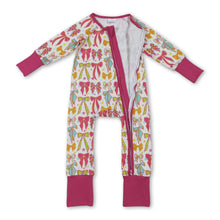 Load image into Gallery viewer, Long sleeves colorful bow baby girls zipper romper