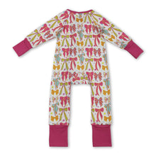 Load image into Gallery viewer, Long sleeves colorful bow baby girls zipper romper