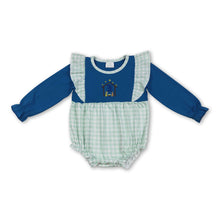 Load image into Gallery viewer, Long sleeves nativity plaid baby girls Christmas romper