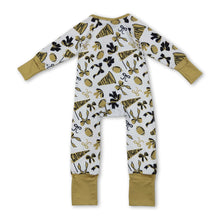 Load image into Gallery viewer, Long sleeves bow ruffle football baby girls team zipper romper