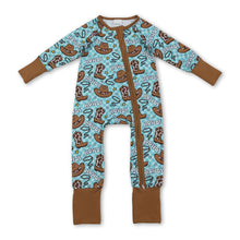 Load image into Gallery viewer, Cow boots howdy floral western baby boys zipper romper