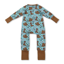 Load image into Gallery viewer, Cow boots howdy floral western baby boys zipper romper