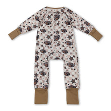 Load image into Gallery viewer, Long sleeves football plaid stars baby boy zipper romper