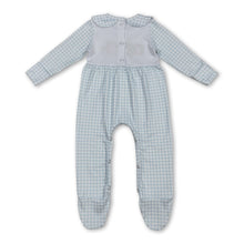 Load image into Gallery viewer, Long sleeves plaid pumpkin baby boy fall footed romper