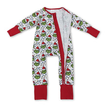 Load image into Gallery viewer, Christmas lighting green face baby kids zipper romper