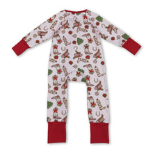 Load image into Gallery viewer, Christmas tree bow boots baby girls zipper romper