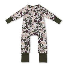 Load image into Gallery viewer, Long sleeves camo deer duck dog turkey baby zipper romper