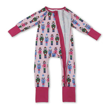 Load image into Gallery viewer, Pink ballet baby girls Christmas zipper romper