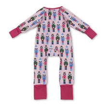 Load image into Gallery viewer, Pink ballet baby girls Christmas zipper romper