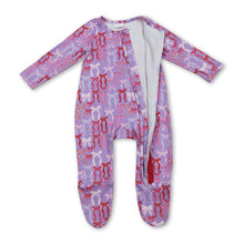 Load image into Gallery viewer, Colorful bows baby girls zipper footed coveralls