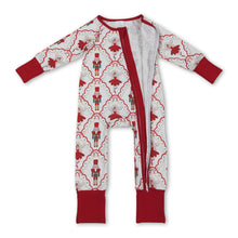 Load image into Gallery viewer, Red bow ballet baby girls Christmas zipper romper