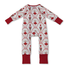 Load image into Gallery viewer, Red bow ballet baby girls Christmas zipper romper