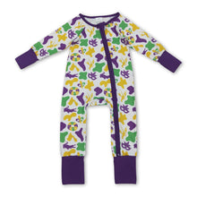 Load image into Gallery viewer, Crocodile crawfish baby kids zipper Mardi Gras romper