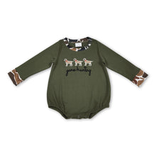 Load image into Gallery viewer, Long sleeves gone hunting dog baby boy romper
