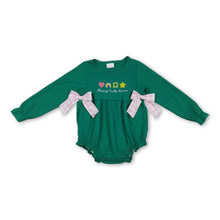 Load image into Gallery viewer, Green Mommy's lucky charm girls St Patrick's romper