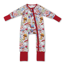 Load image into Gallery viewer, Long sleeves rainbow strawberry baby girls zipper romper