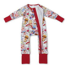 Load image into Gallery viewer, Long sleeves rainbow strawberry baby girls zipper romper