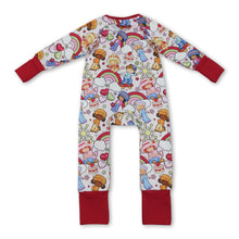 Load image into Gallery viewer, Long sleeves rainbow strawberry baby girls zipper romper