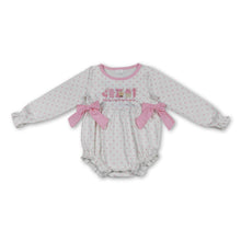 Load image into Gallery viewer, Long sleeves pink polka dots cake baby girls romper
