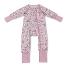 Load image into Gallery viewer, Long sleeves heart donuts baby girls Valentine's romper