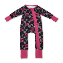 Load image into Gallery viewer, Wild child turquoise bull skull western girls zipper romper