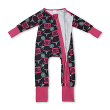 Load image into Gallery viewer, Wild child turquoise bull skull western girls zipper romper