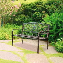 Load image into Gallery viewer, Powder Coated Steel 4-ft. Outdoor Patio Garden Bench in Bronze Metal Finish
