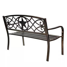 Load image into Gallery viewer, Powder Coated Steel 4-ft. Outdoor Patio Garden Bench in Bronze Metal Finish
