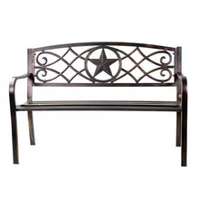 Load image into Gallery viewer, Powder Coated Steel 4-ft. Outdoor Patio Garden Bench in Bronze Metal Finish