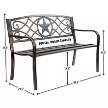 Load image into Gallery viewer, Powder Coated Steel 4-ft. Outdoor Patio Garden Bench in Bronze Metal Finish