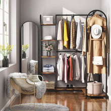Load image into Gallery viewer, Corner L-Shaped Garment Rack with Clothing Hanging Rods and Storage Shelves