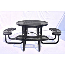 Load image into Gallery viewer, Heavy Duty Steel Metal Round Picnic Table w/ 4 Benches Outdoor Patio Dining Set